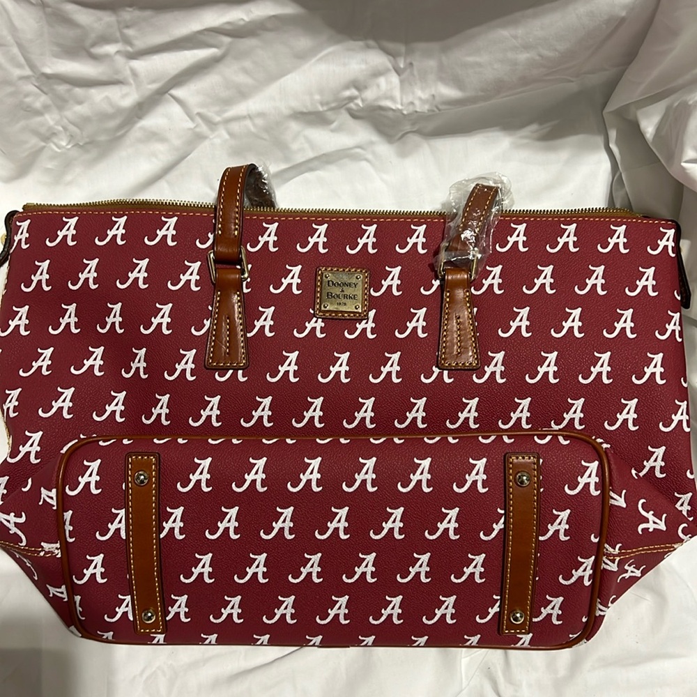 Dooney and Bourke University of Alabama zip top shopper bag